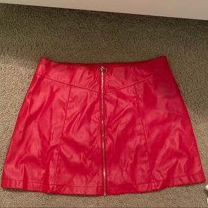 Forever 21 Plus red leather skirt